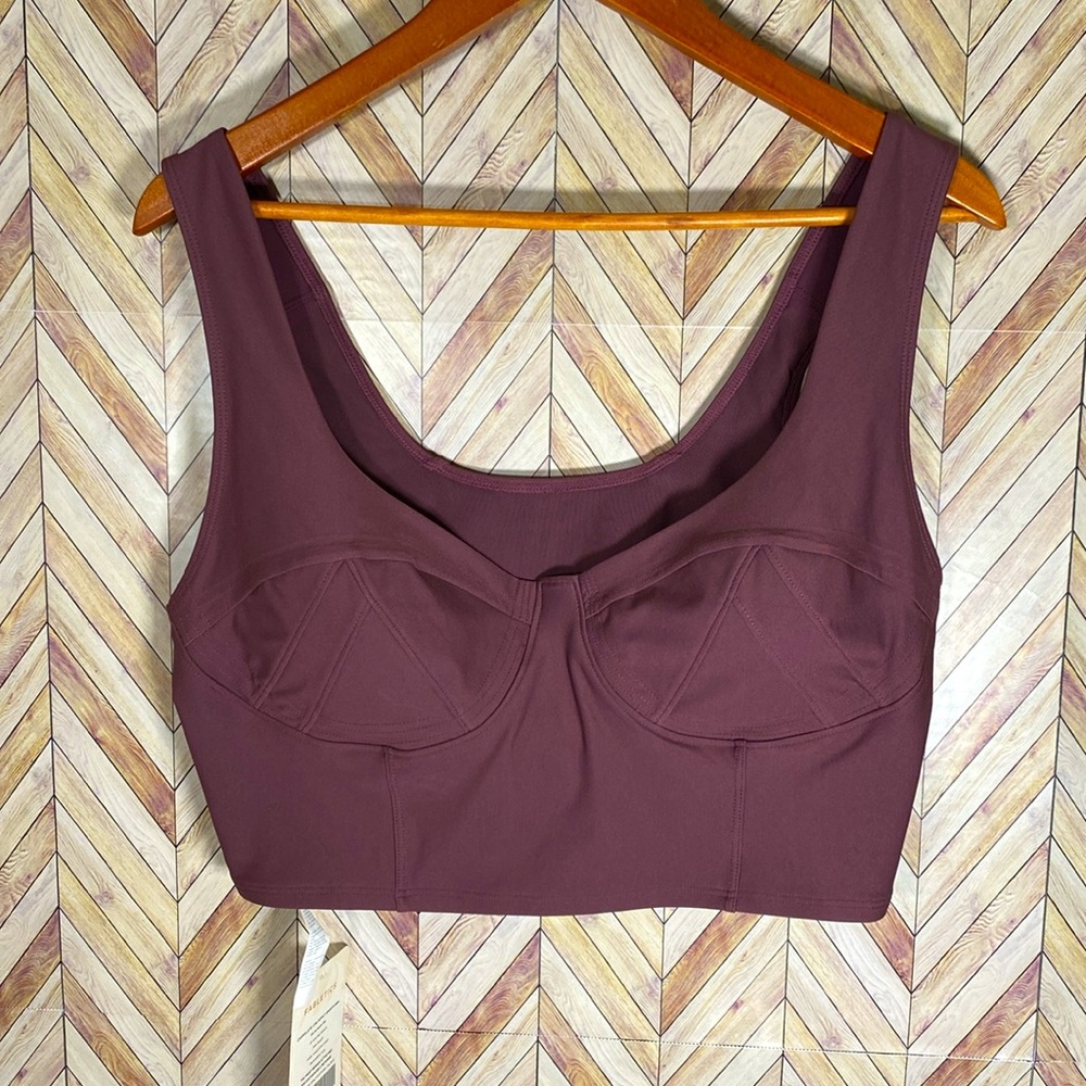 Fabletics Sports Bra Women’s‎ XXL 18-20 Plum Purple Charollete Low Impact NWT